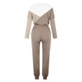 thumbnail image 4 of CHOK Womens Sport Set Long Sleeve Patchwork Color with Loose Cozy Petite Sweatpant Trendy Fall Winter Suits (X-Large  Pink), 4 of 5