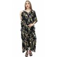 thumbnail image 3 of Bimba Moms Black Printed Maternity Kaftan With Drawstring Waist Maxi Dress-4, 3 of 7