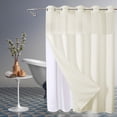thumbnail image 4 of Vaidha Rideau de Douche à Anneaux Double Grand, Étoile Pleine, Uni, Réversible pour Salles de Bain, Tissu Polyester Robuste, Rideaux de Douche, 4 of 6