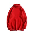 thumbnail image 1 of cfhntfmh Chandails Surdimensionnés pour Hommes Mode Col Montant Chandails Amples Automne Hiver Chauds Manches Longues Chandails Unis, 1 of 3