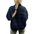 thumbnail image 3 of Opperiaya Women Stand Collar Long Sleeve Solid Color Full Zip Quilted Jackets, 3 of 4