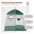 thumbnail image 4 of Outsunny Two Room Pop Up Shower Tent w/ Shower Bag, Floor, Carry Bag, Green, 4 of 10