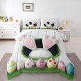 thumbnail image 1 of Erosebridal Easter Rabbit Comforter Sets Queen Size,Cute Eggs Bedding Queen Comforter Set,Kids Room Decorative,Reversible,Ultra Soft,3 Pieces, 1 of 7