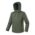 thumbnail image 2 of Mceream Raincoats for Men Casual Solid Color Windbreaker Drawstring Jackets Fashion Functional Pockets Coats Climb Travel Plus Size Outwear Chaqueta TéRmica Para Hombre Army Green XXL, 2 of 8