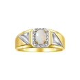 thumbnail image 1 of RYLOS Men's Rings Yellow Gold Plated Silver Classic 7X5MM Oval Gemstone & Diamond Ring Opal October Birthstone Rings For Men Size 9, 1 of 7