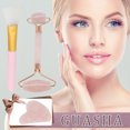 thumbnail image 2 of RYRDWP Pink Crystal Roller Jade Massager Pink Sha Mask Brush, 2 of 9