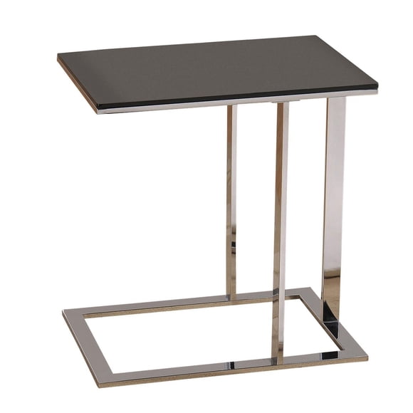 Table d'appoint de mi-siècle en métal et verre – chrome et noir