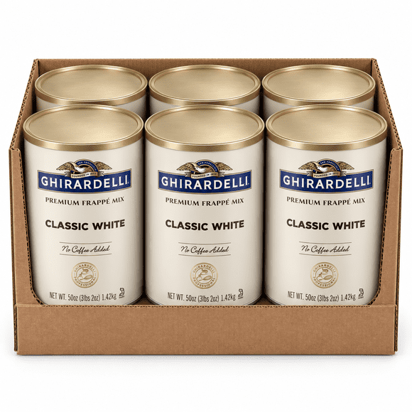 Ghirardelli Classic White Frappe Mix, 3.12 lb, 6/Case – White Chocolate-Style Blended Beverage & Café Frappe Mix