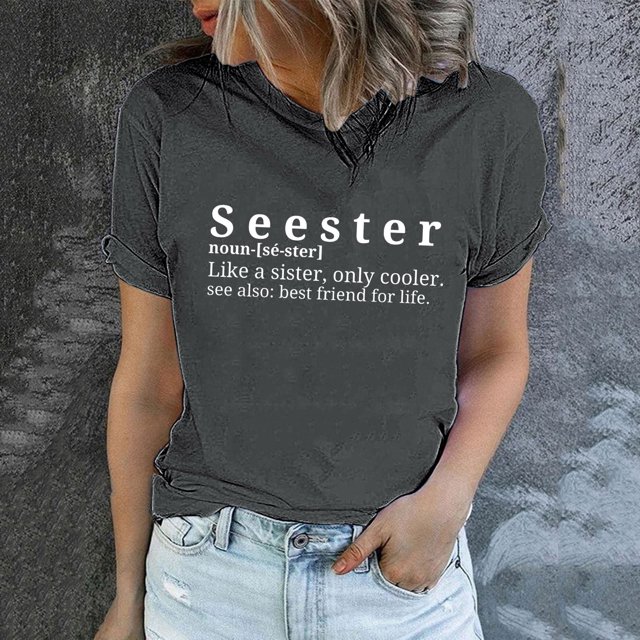 LSLJS Women's Funny Printed Pattern Casual Fashion Soild Color Short Sleeve Tops Blouse