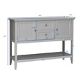 thumbnail image 2 of Patiojoy Buffet Armoire Bahut Table Console en Bois avec 2 Tiroirs de Rangement et 2 Armoires et Tablette Inférieure Gris, 2 of 7