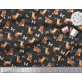 thumbnail image 3 of Soimoi Black Cotton Poplin Fabric Insect & Cat Animal Print Sewing Fabric BTY 56 Inch Wide, 3 of 3