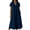 Marine, variante sur XiYing Robes pour Femmes, Combinaison-Robe Décontractée à Manches Courtes pour Femme, Col en V, Couleur Unie, Coupe Fluide Printemps/été, S-TTG,