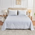 thumbnail image 2 of Gogreen 3PC Deep Pocket Twin Sheet Set Fit 14", Breathable Microfiber Soft Twin Size Sheet Set, Hotel Style Bed Sheet Set, Gift for Women, Men - Gray Flower, 2 of 25
