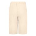 thumbnail image 3 of AherBiu Womens Shorts Casual High Waisted Drawstring Relaxed Fitted Short Summer Knee Length Shorts, 3 of 4