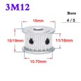 thumbnail image 1 of 1Pcs 3M 12 Dents à 16 Dents Courroie de Distribution Synchrone Largeur 11mm 16mm Alésage 4/5/6.35mm, Installation Facile, 1 of 6