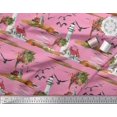 thumbnail image 2 of Soimoi Cotton Poplin Fabric Lighthouse,Bird & Tree Nature Print Fabric by the Yard 56 Inch Wide, 2 of 3