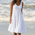 thumbnail image 1 of TIMIFIS Robe Midi d'Été Décontractée Unie Sans Manches pour Femme Grande Taille, Blouse Fluide de Plage et de Fête, 1 of 6