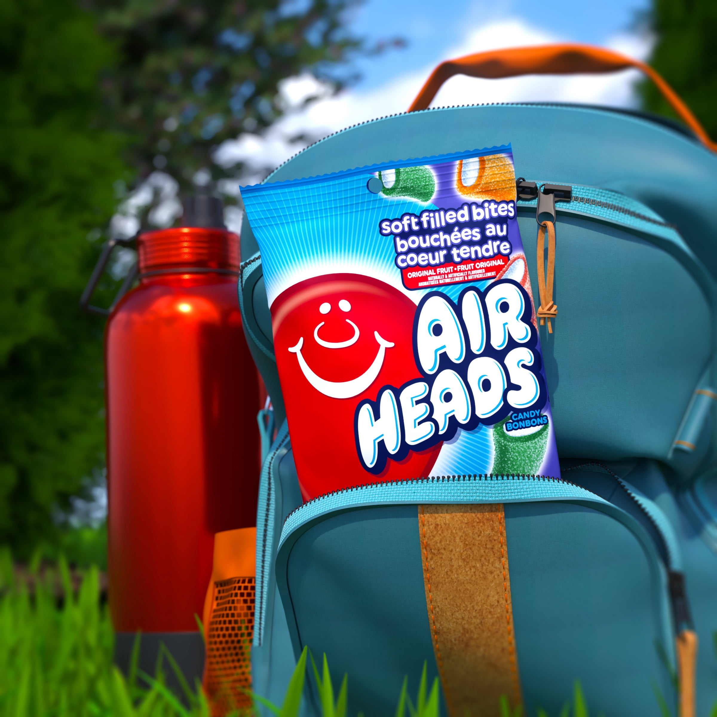 Airheads Bouchées fourrées, Bonbons aux fruits originaux, Sac de 200g