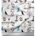 thumbnail image 1 of Soimoi Polyester Crepe Fabric Ghost,Skull & Witch Halloween Print Sewing Fabric Yard 42 Inch Wide, 1 of 3