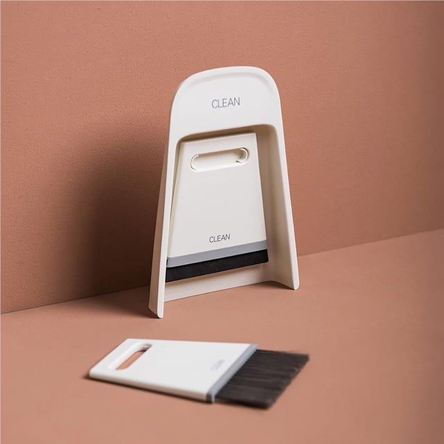 Mini Broom Dustpan Set Desktop Broom Computers Replacing Durable Dust Pan Tiny Dustpan Brush Set For Cleaning Table Countertop Keyboard Grey White