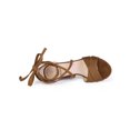thumbnail image 4 of BLISSFUL STEP Sandales pour Femmes Unies à Brides Croisées Talons Blocs Talons Hauts Sandales à Lacets Brun 9.5, 4 of 8