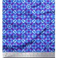 thumbnail image 1 of Soimoi Japan Crepe Satin Fabric Abstract & Circle Geometric Printed Craft Fabric by The Yard 42 Inch Wide, 1 of 5