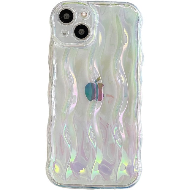 ORUYROP Designed for iPhone 15 Pro Case,Water Ripple Pattern Curly Wave Frame Soft Cute Phone Cover for Men Women Girls(iPhone 15 Pro,Clear)