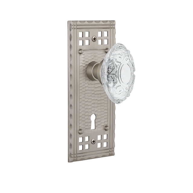 Nostalgic Warehouse 753624 Craftsman Plate, Backset Size: 2.75", Satin Nickel