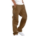 thumbnail image 1 of WRKEKC Cargo Pants for Men Pocket Patch Drawstring Multiple Pockets Straight Leg Work Pants Outdoor Fitness Pants for Active Wear, 1 of 5