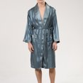thumbnail image 1 of LSLJS Hommes Uni Décontracté Manches Longues à Lacets Rayé Maison Poche Longue Robe de Pyjama Shorts, Peignoirs Cadeaux pour Hommes, 1 of 6
