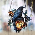 thumbnail image 4 of Jubipavy Gothic Hanging Ornament Catch The Sun Gothic Crow On Lantern Decoration Lantern 2D, 4 of 4