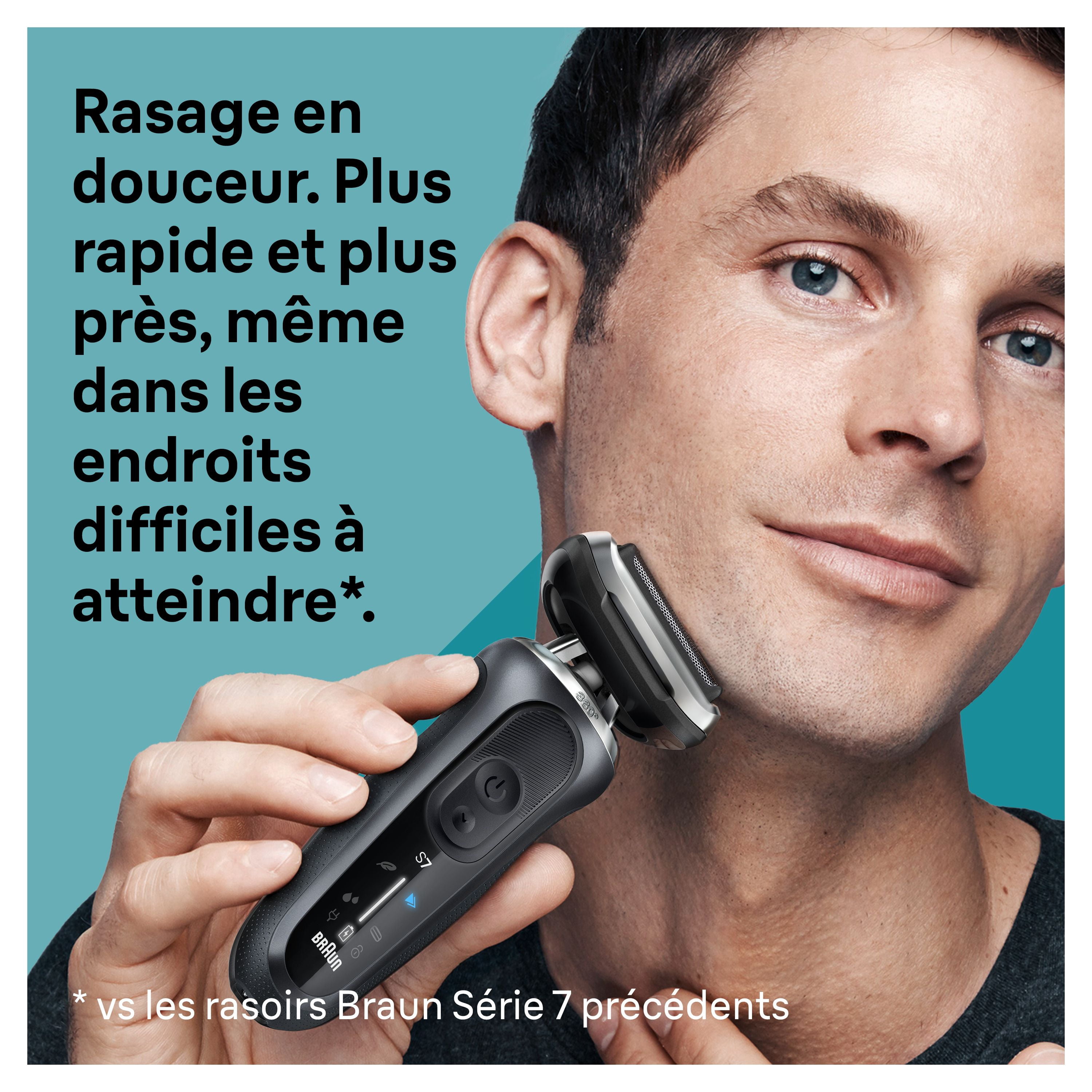 Braun Rasoir Électrique pour Hommes, Series 7 7171cc, Rasage à Sec et sous l'Eau, Modes de Rasage Turbo et Doux, Rasoir à Grille Étanche, Conçu en Allemagne, Centre SmartCare de Nettoyage et de Charge Inclus, avec T de Précision