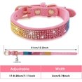 thumbnail image 2 of Jinsinto Collier pour Chat en Strass avec Clochettes, Cristaux Colorés et Brillants, Colliers Ajustables, Chiots (Rose, Taille TP), 2 of 5