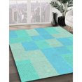 thumbnail image 3 of Ahgly Company Tapis d'Intérieur Lavable à la Machine, Carré, Transitionnel, Vert Turquoise, Tapis de Zone, 6 Pieds Carré, 3 of 7