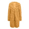 thumbnail image 4 of Qertyioot Veste en Cuir pour Femmes Automne et Hiver Manches Longues Artificielle Mi-Longue Décontractée Chaude Vison, 4 of 5