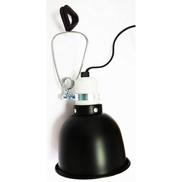 Jinsinto Lampe d'Éclairage pour REPTILES avec Réflecteur Pince Noire 14 d14 X H 16 cm