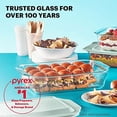 thumbnail image 2 of Pyrex Deep 9x13-Inch Glass Baking Dish with Lid, Deep Casserole Dish, Glass Food Container, Oven, Freezer and Microwave Safe, Clear Container, 2 of 6