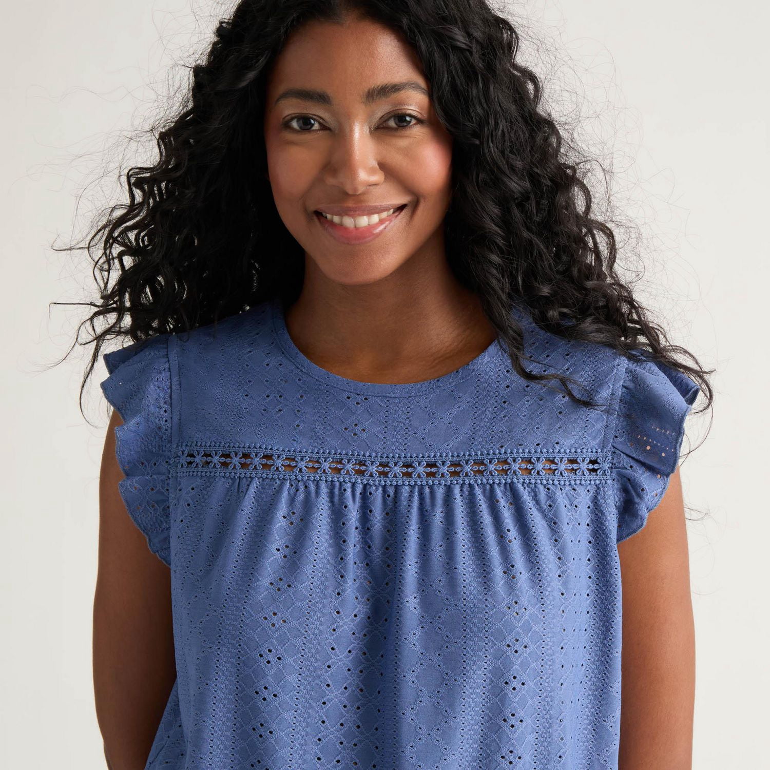 Blouse sans manches à volants en maille Mexx pour femme