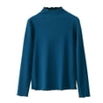 thumbnail image 1 of Kaemgyyd Long Sleeve Tops for Women Fall Winter Thermal Warm Base Layer Undershirt Ribbed Knit Crew Neck Tee Clothes, 1 of 4