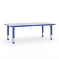 thumbnail image 1 of 23.625''W x 47.25''L Rectangular Blue Plastic Height Adjustable Activity Table with Grey Top, 1 of 9