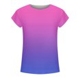 thumbnail image 4 of Pompotops T-Shirt Tunique à Manches Courtes Dégradé pour Femmes, 4 of 5
