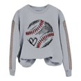 thumbnail image 4 of IMENGL Spring baseball print crew neck hooded sweatshirt long, Gray 2XL, Size M-2XL, 4 of 4