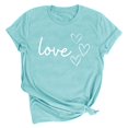 thumbnail image 2 of Diufon Hauts de la Saint-Valentin pour Femmes Décontractés Tendance T-Shirt à Manches Courtes Col Ras du Cou Mignon à Imprimé Graphique Chandail Blouse, 2 of 4