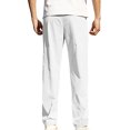 thumbnail image 4 of Pisexur Sweatpants for Men High-end Fabric Work Pants for Men Solid Color Drawstring Elastic Waistband Straight Leg Pants White,M, 4 of 8