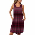 thumbnail image 2 of Pyjama pour Femmes Zeophrasy Femmes Imprimé avec Poches Chemises de Nuit Sans Manches Vêtements de Nuit devant Plissé Nuisette Col Rond Robe de Nuit Clearacne Moins de 5, 2 of 7