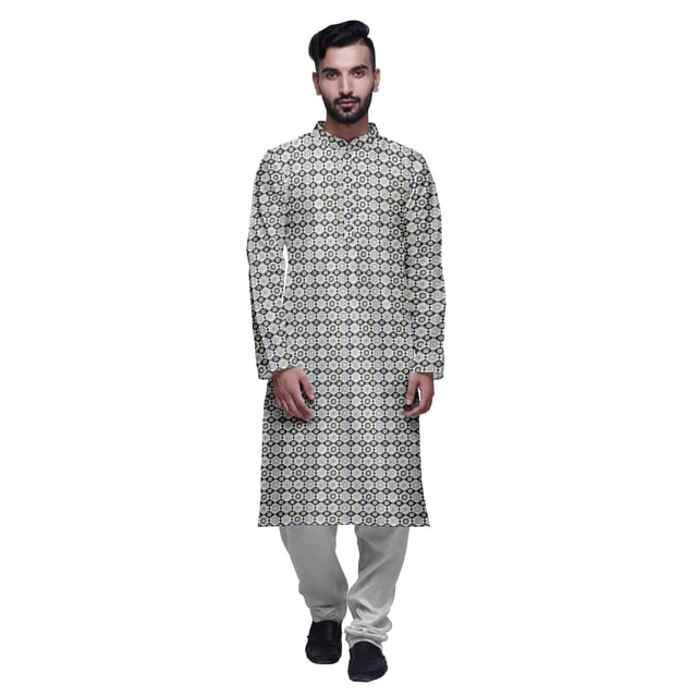 Atasi Designer Kurta Pajama For Men Printed Straight Kurta Set Summer Clothing