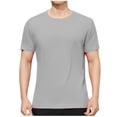thumbnail image 2 of Viluyesy T-Shirt Décontracté pour Homme à Col Rond, Ample, Uni, Extensible, Muscle, Manches Courtes, Gris, P, 2 of 6