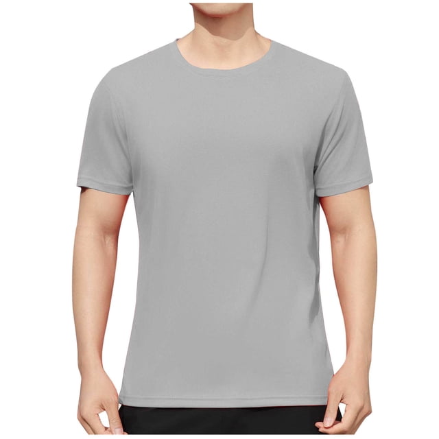 Dagugfen Tops for Men Summer Short Sleeve Round Neck Lightweight Casual Basic Tee Shirts Solid Color