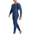 thumbnail image 1 of Yuyuzo Mens Thermal Underwear 2 Piece Solid Color Long Johns Set Fleece Lined Base Layer Winter Warm Top Bottom, 1 of 5