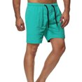 thumbnail image 2 of KIHOUT Short d'Été Rabais Mode Homme Uni Taille Élastique Taille Mi-Haute Ample Poches Bandage Short, 2 of 4